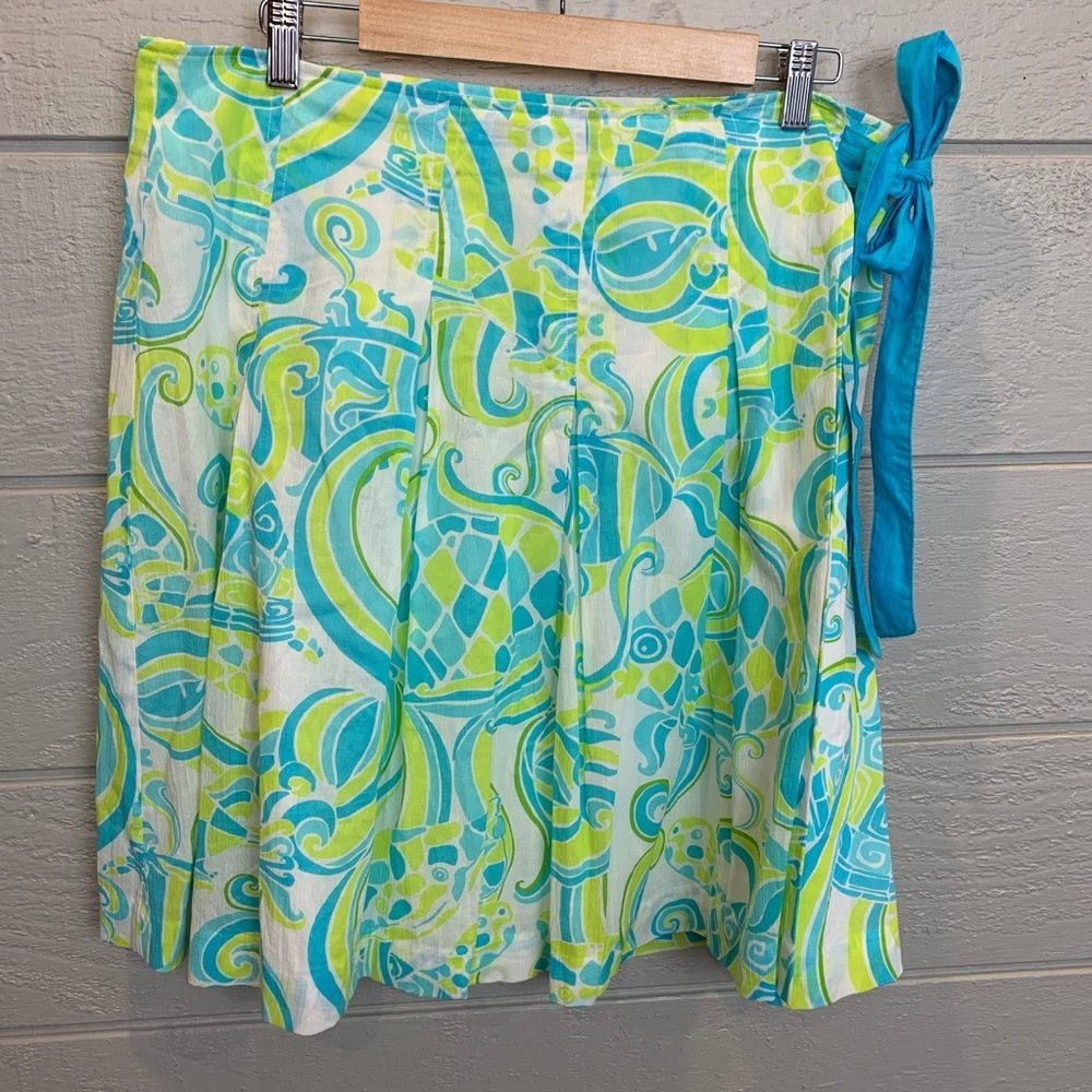 Lilly Pulitzer White Label Wrap Skirt in Green
